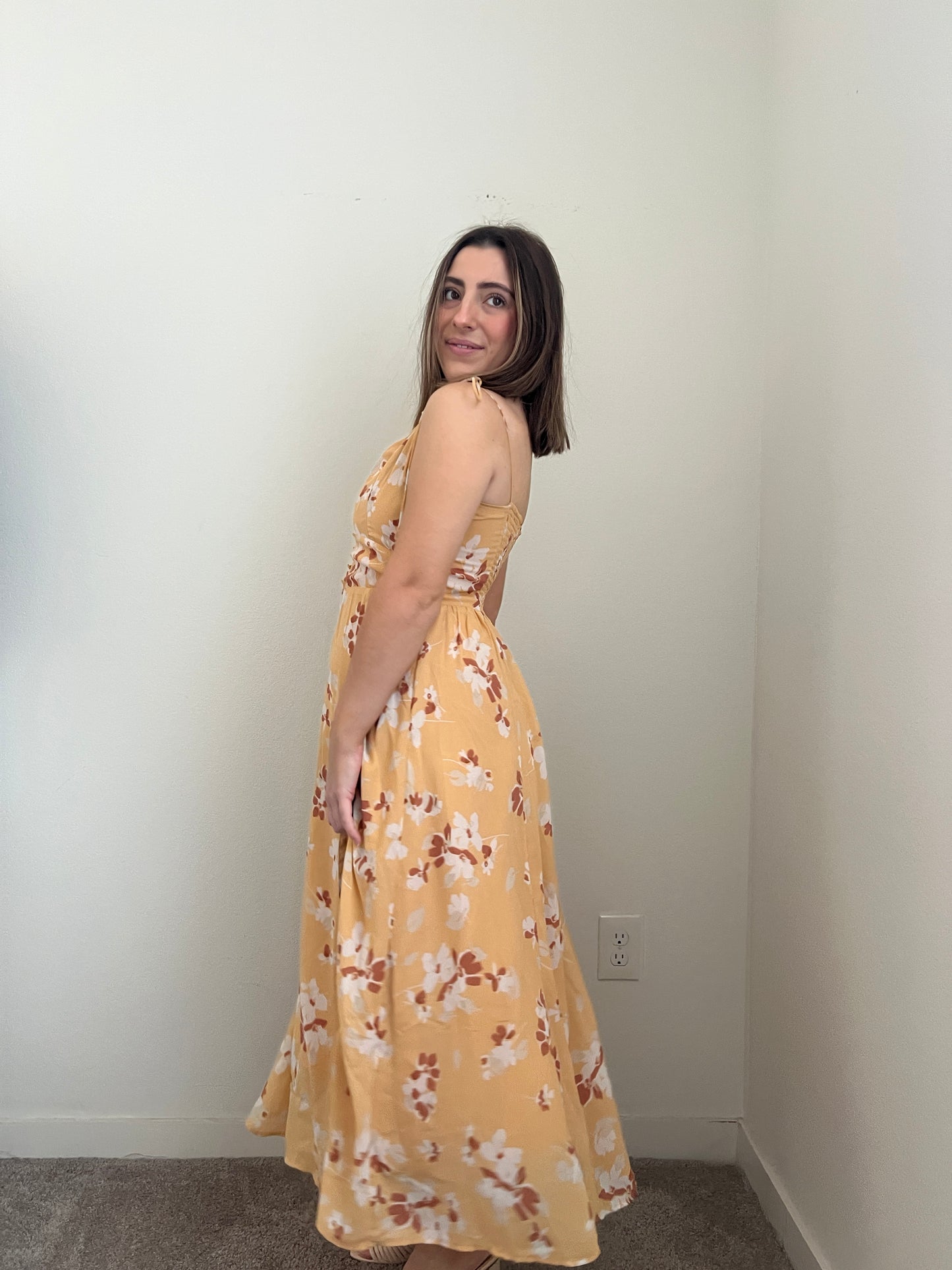 Dreamsicle Floral Midi Dress (M)