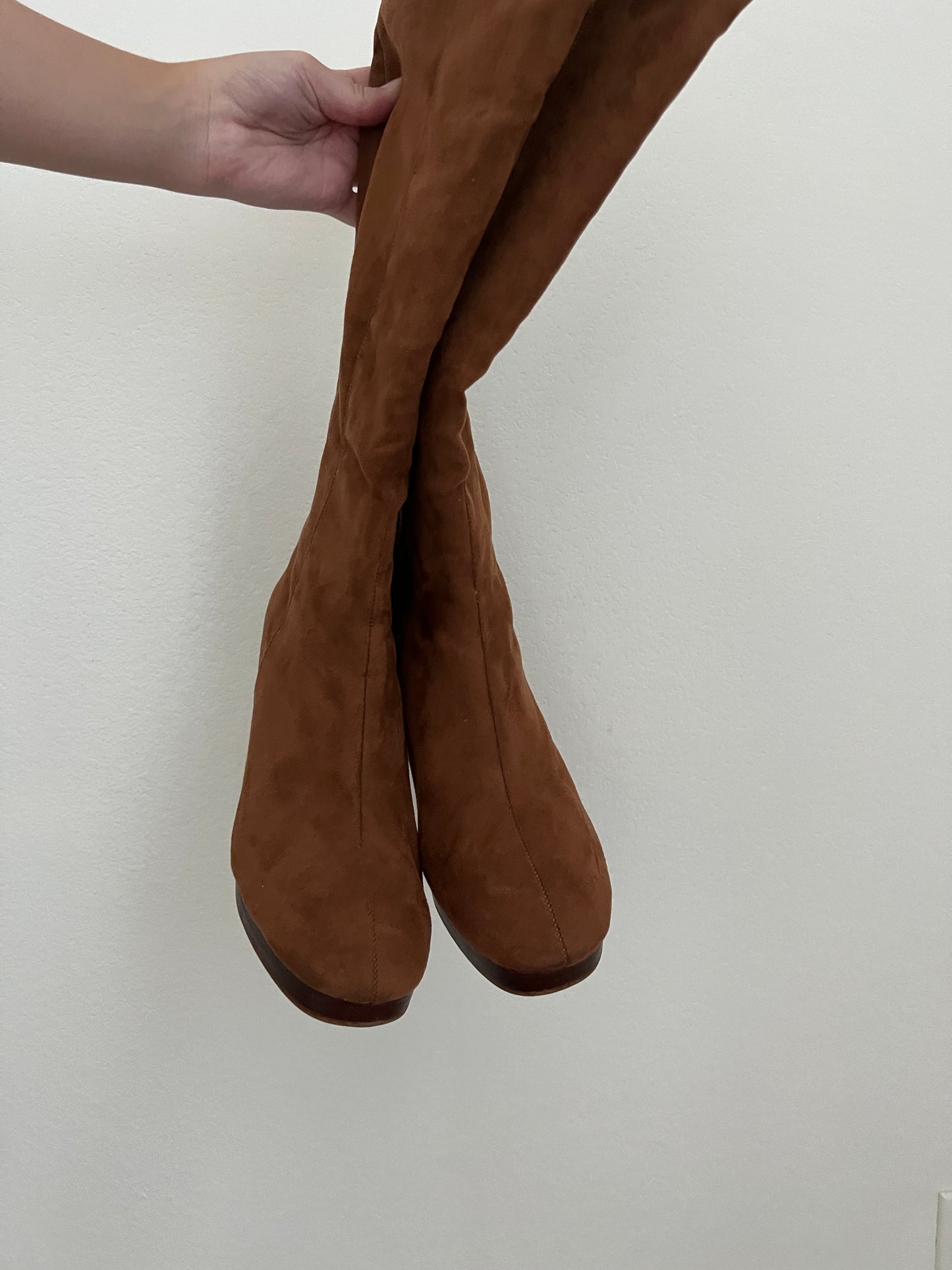 Brown Suede Knee High Boots (8)