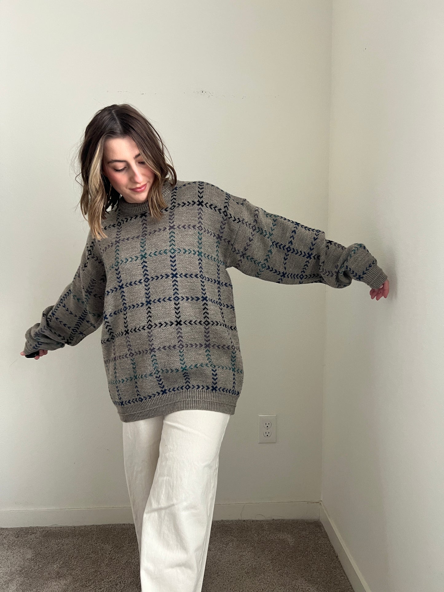 Vintage Grid Sweater (XL)