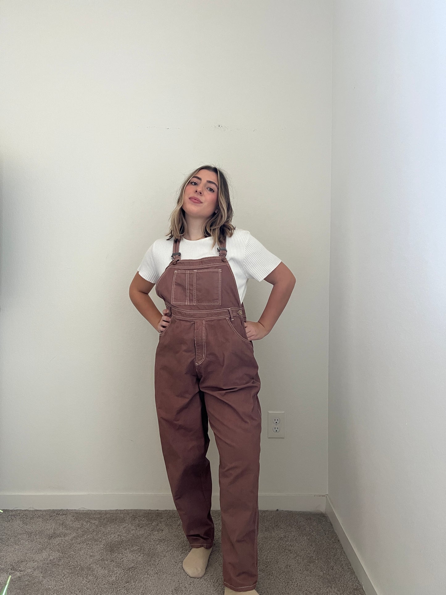 Vintage Mocha Overalls (L)