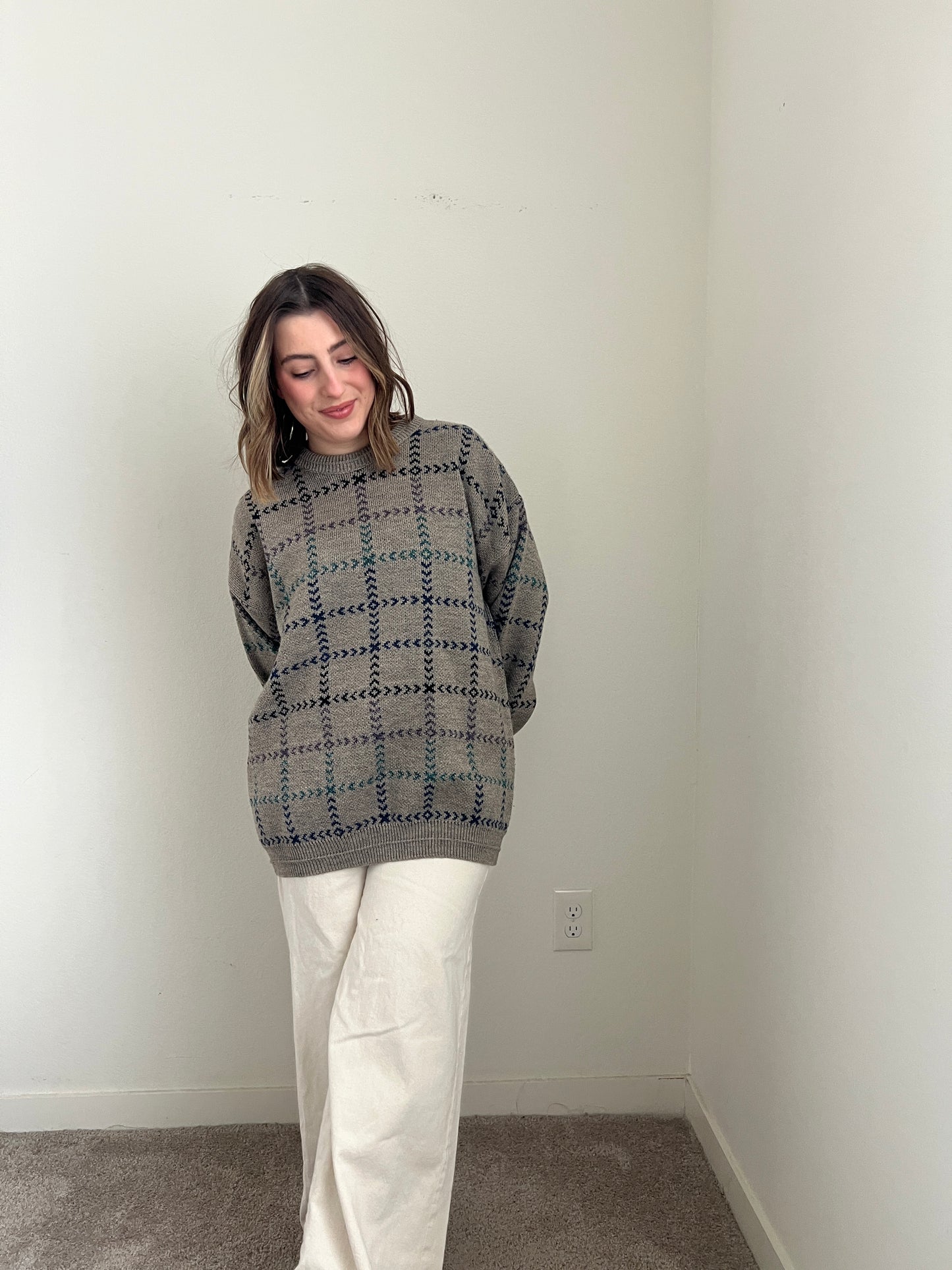 Vintage Grid Sweater (XL)