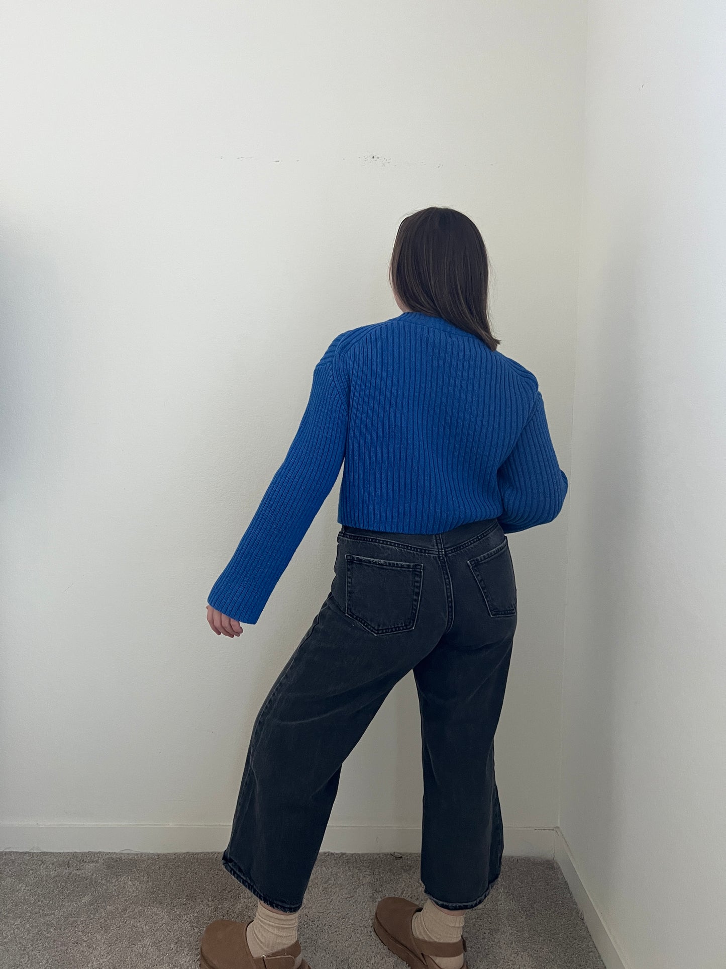 Blue Ribbed Sweater (XS)