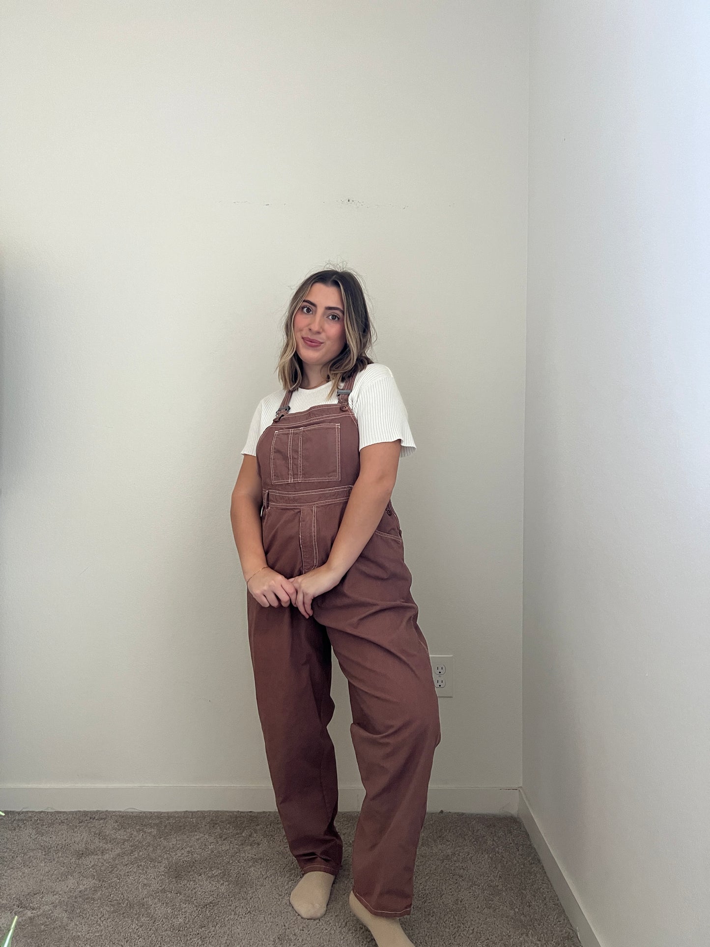 Vintage Mocha Overalls (L)