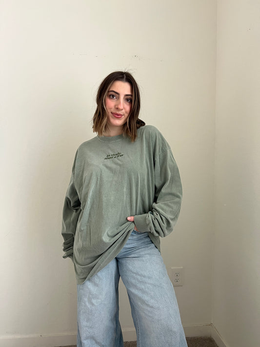 Be Shady Long Sleeve in Gabby Green (XL)