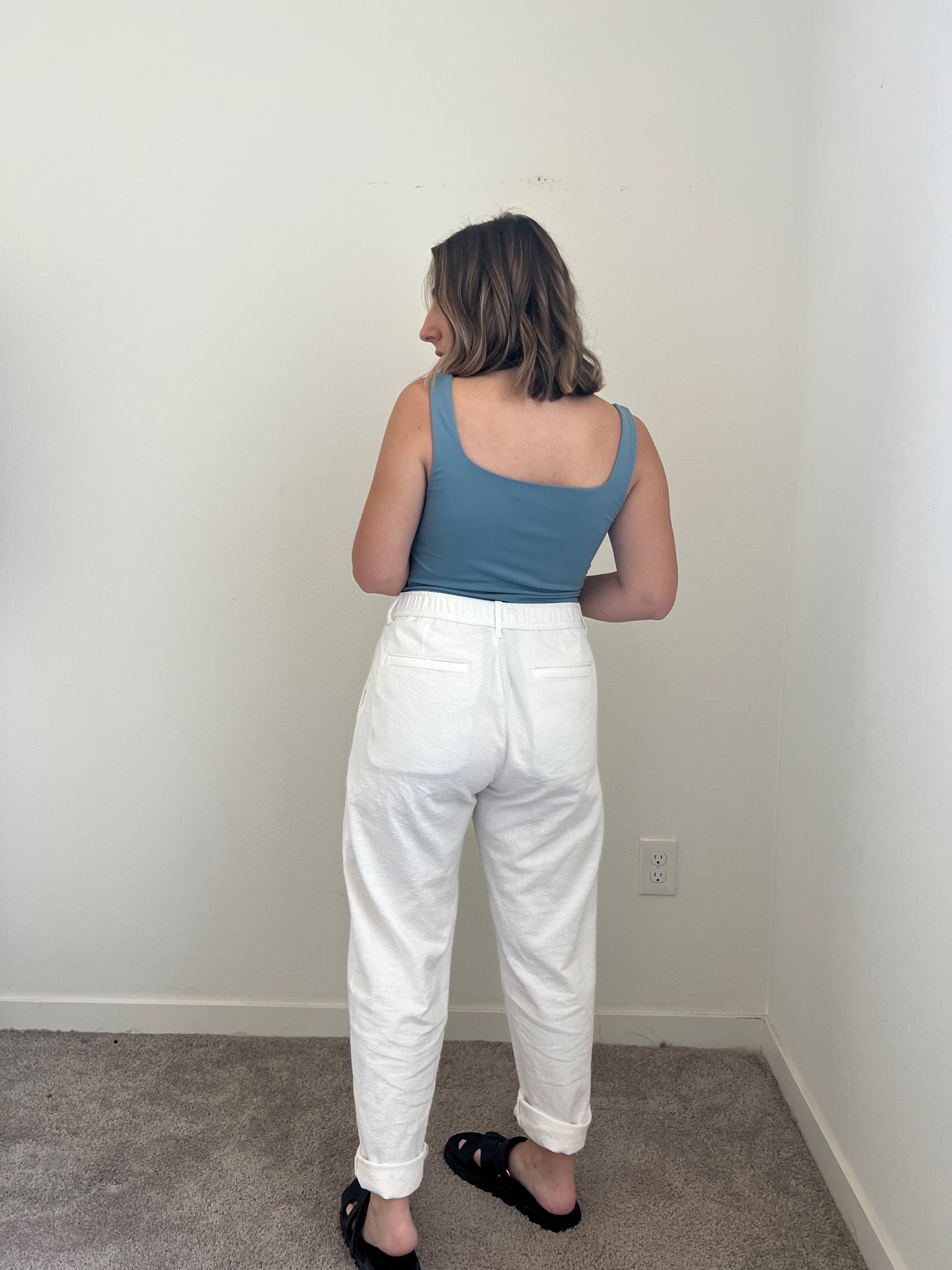 White Zara Textured Pant (M)