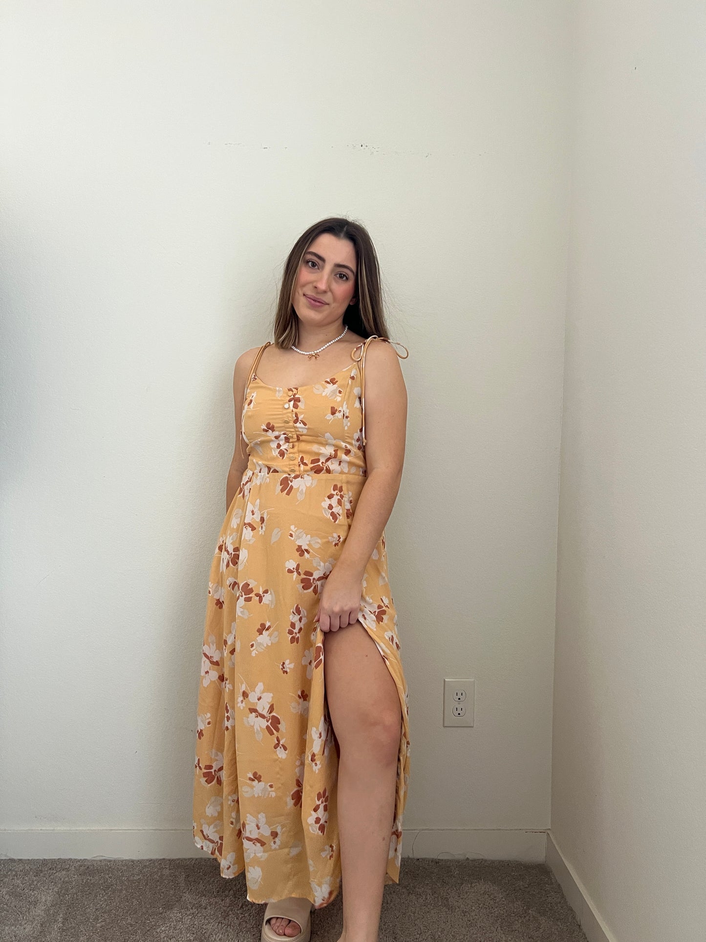 Dreamsicle Floral Midi Dress (M)