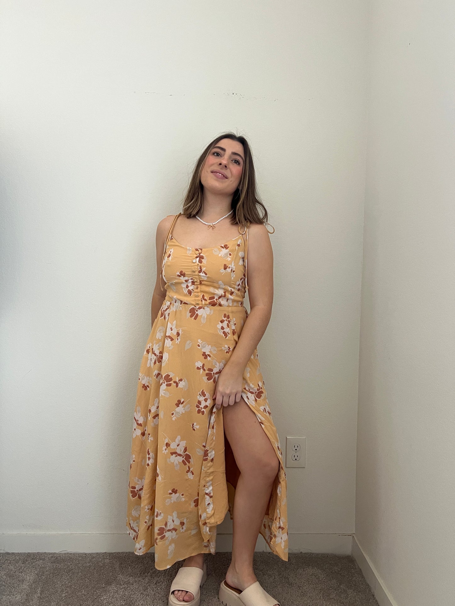 Dreamsicle Floral Midi Dress (M)