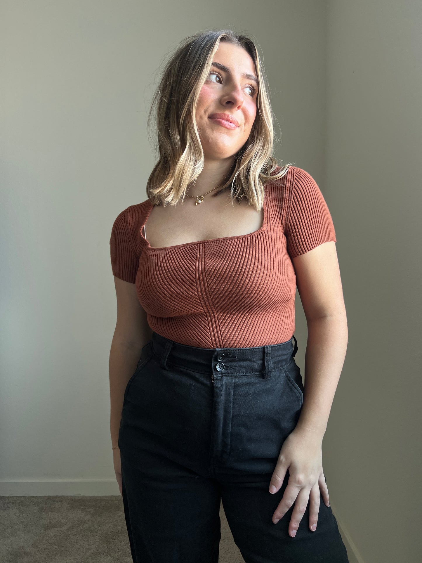 Sienna Ribbed Bodysuit (S)