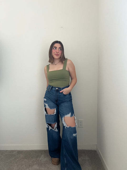 Super Wide Leg Ripped Jeans (6)