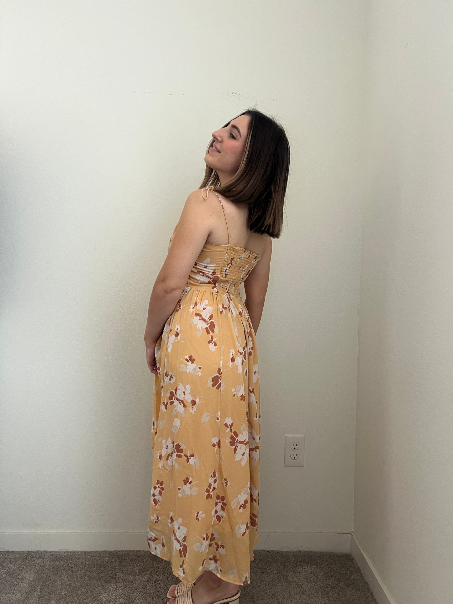 Dreamsicle Floral Midi Dress (M)