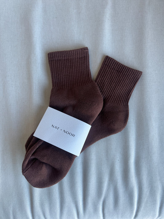 Cotton Blend Ankle Sock in Macchiato