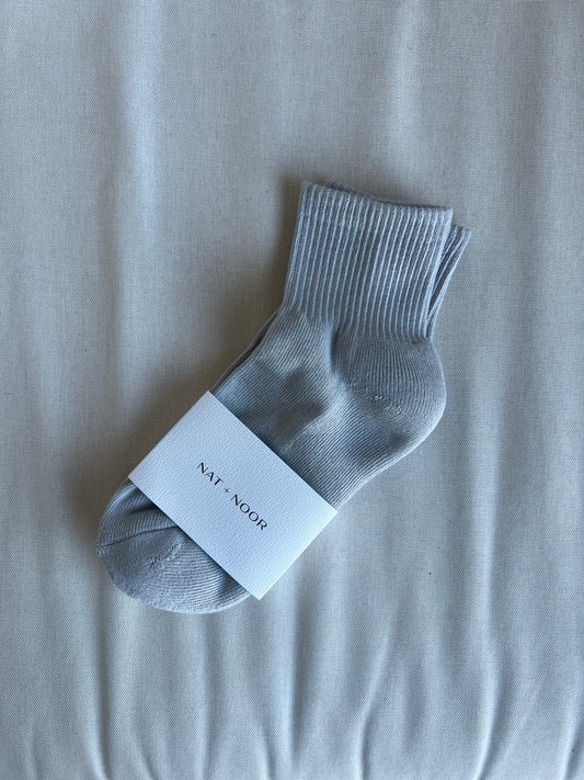 Cotton Blend Ankle Sock in Bone